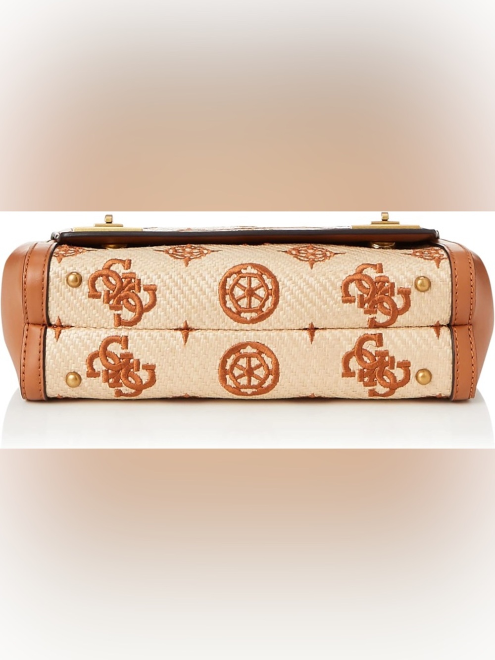 GUESS Katey Flap Shoulder Bag Natural/Cognac - Picture 3 of 7